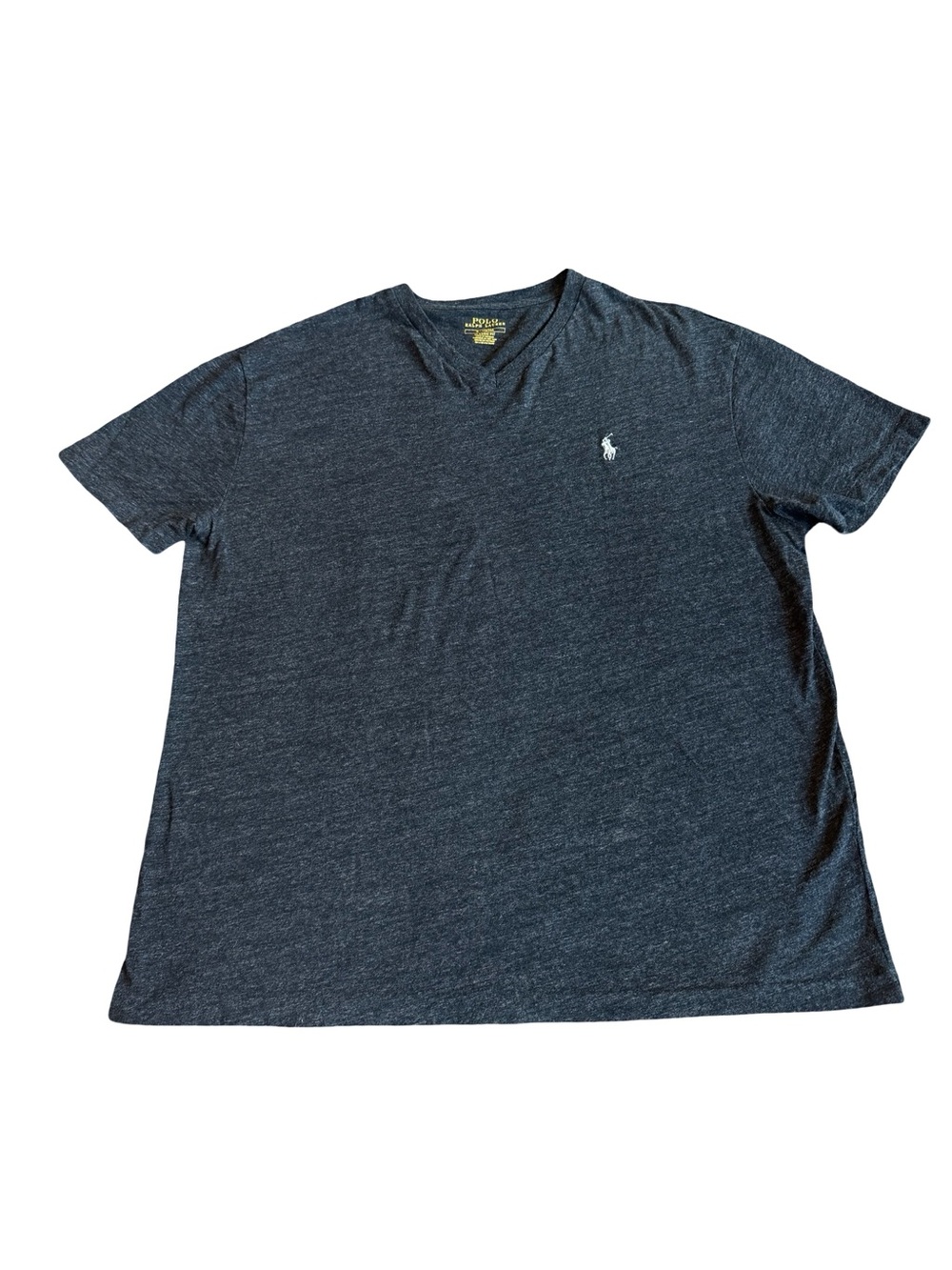 Polo Ralph Lauren V-neck T-shirt Grey Comfy Stretch Comfort Classic Fit Medium